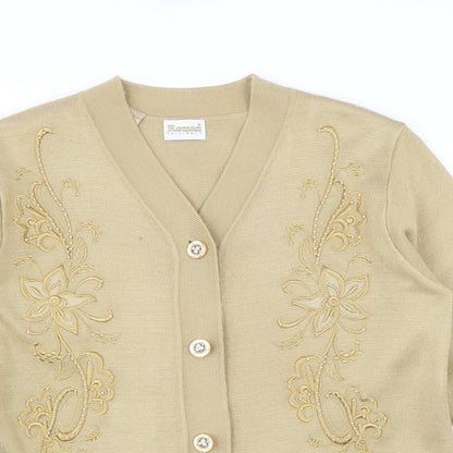 Roman Originals Womens Beige   Cardigan Jumper Size S