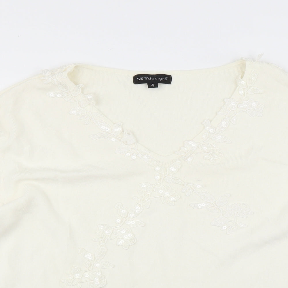 Womens UK Size L Sky Designs White Basic Blouse