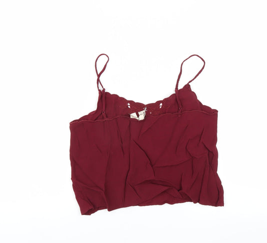 Divided by H&M Womens Red   Camisole Blouse Size 14  - CROPPED