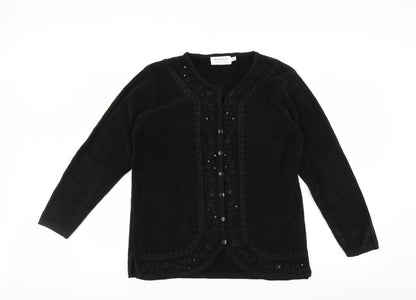 Reflect Collection Mens Black   Cardigan Jumper Size S