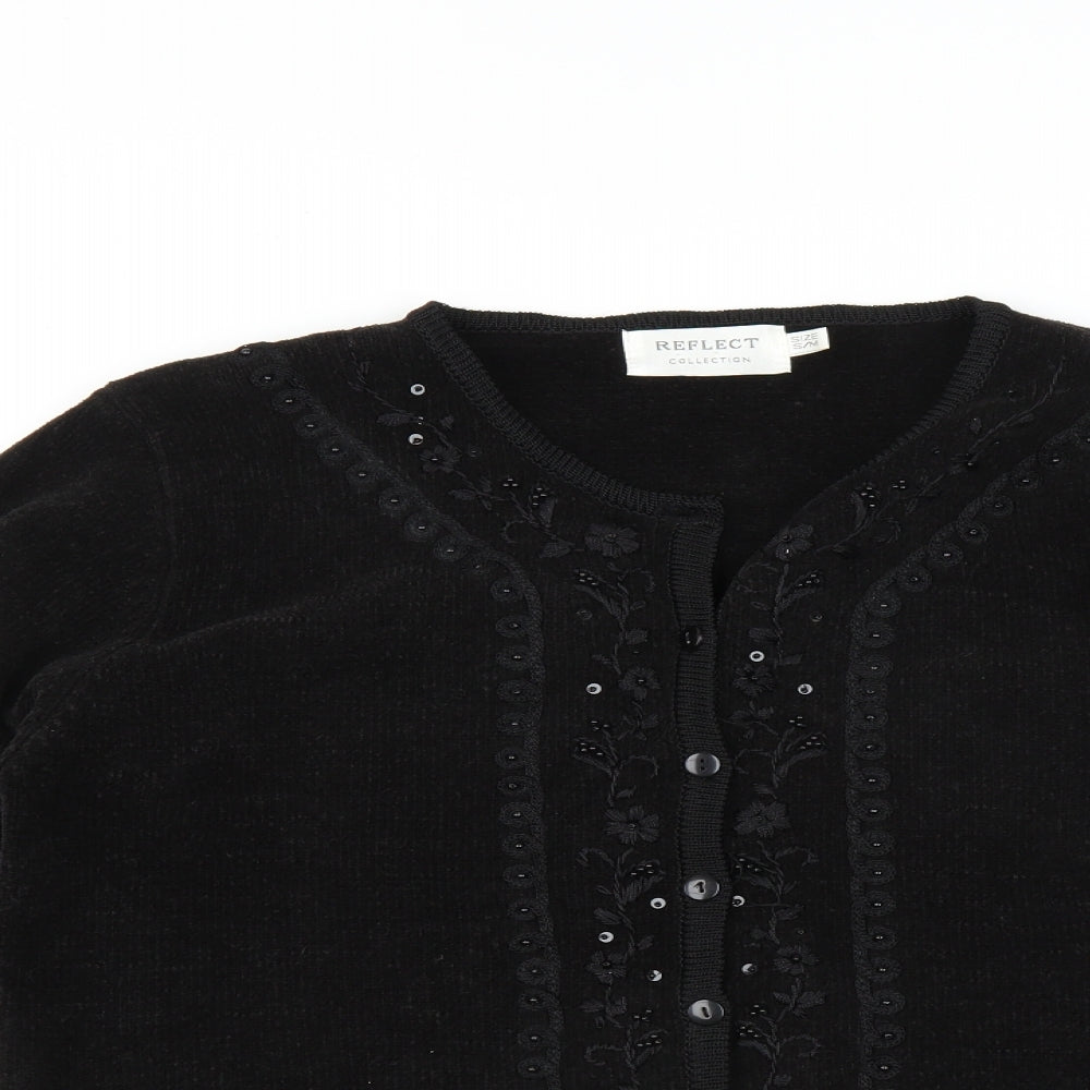Reflect Collection Mens Black   Cardigan Jumper Size S
