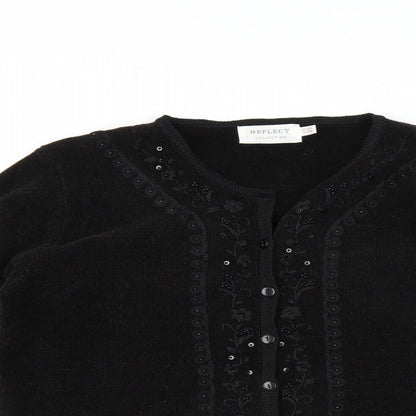 Reflect Collection Mens Black   Cardigan Jumper Size S