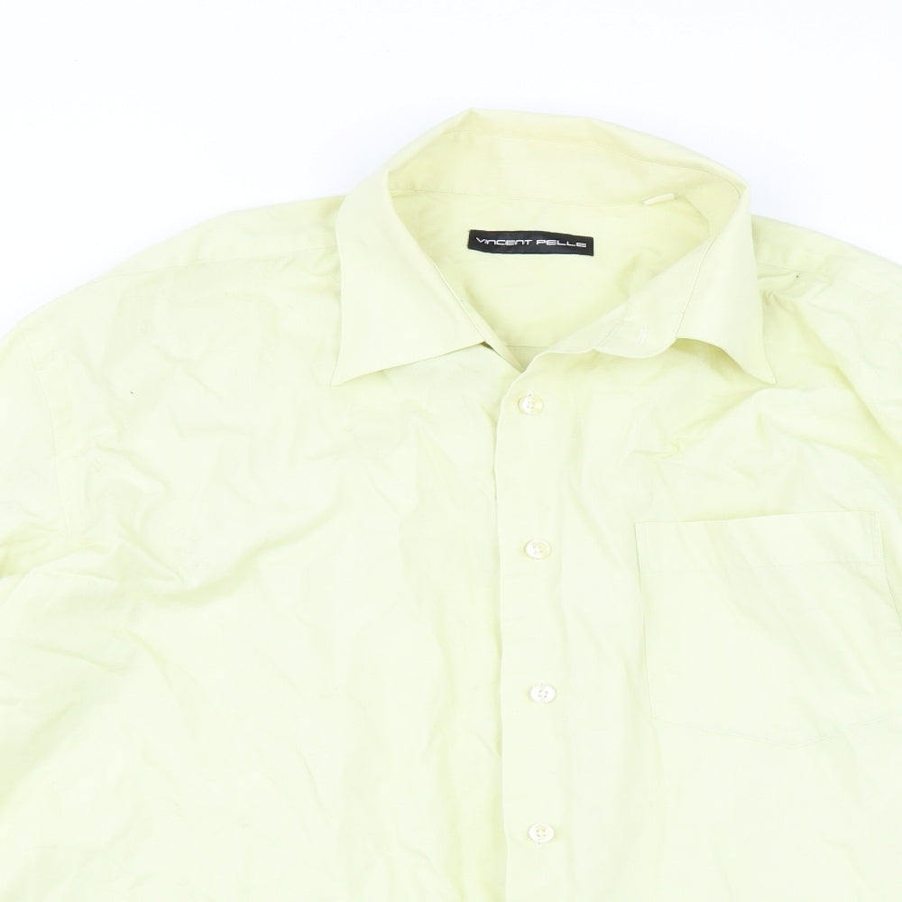 vincent pelle Mens Yellow    Button-Up