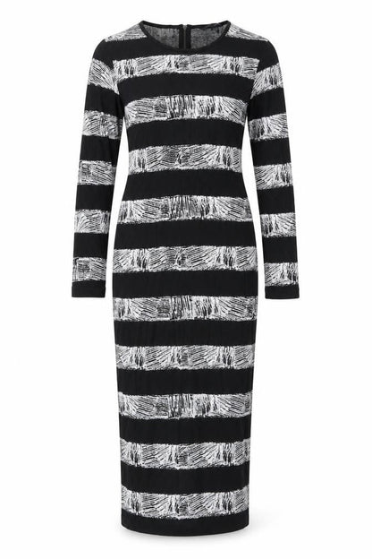 French Connection Womens Black Striped  Bodycon  Size 10