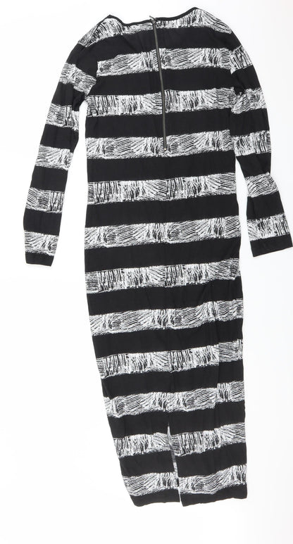 French Connection Womens Black Striped  Bodycon  Size 10