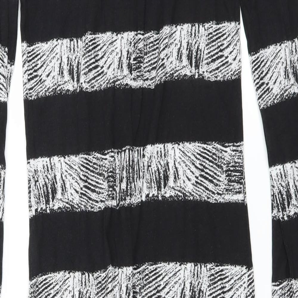 French Connection Womens Black Striped  Bodycon  Size 10