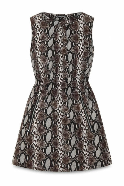 MELA LOVE LONDON Womens Brown Animal Print  A-Line  Size 10
