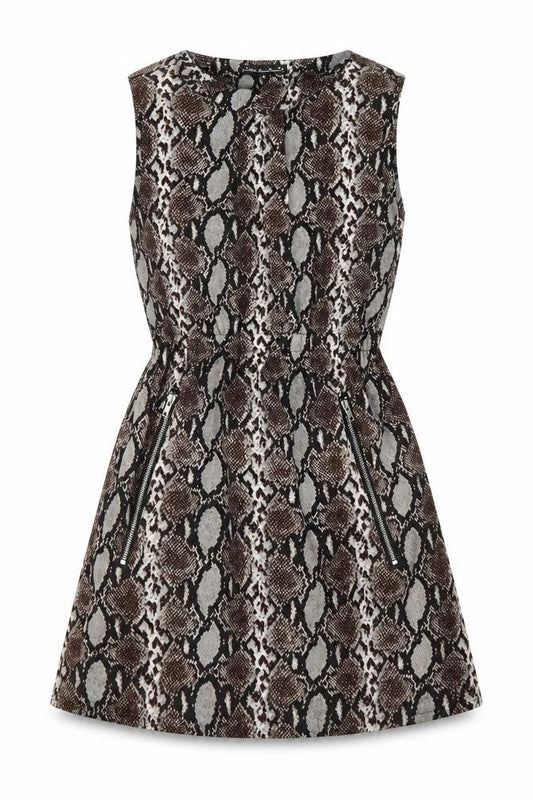 MELA LOVE LONDON Womens Brown Animal Print  A-Line  Size 10