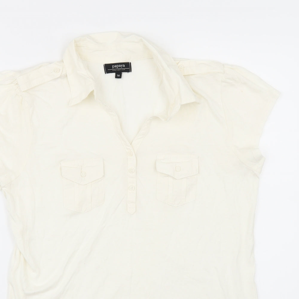 Papaya Womens Ivory   Basic Polo Size 16