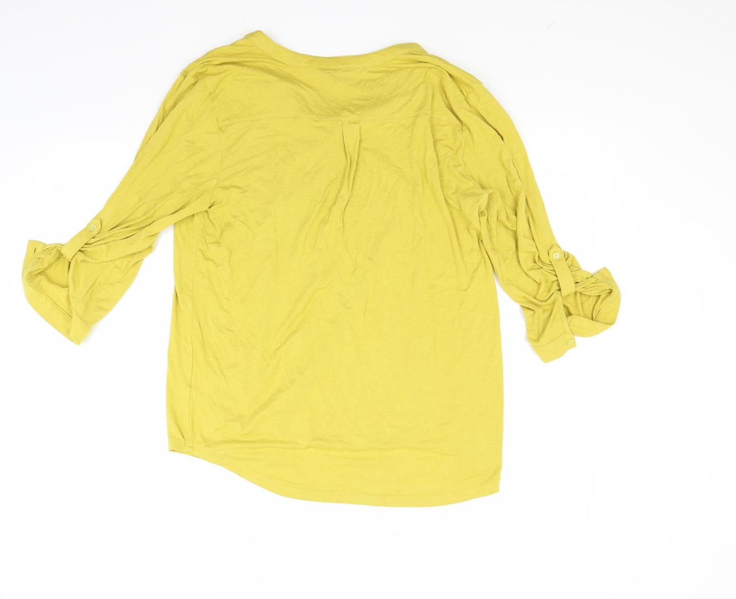 Womens UK Size 14 isle Yellow Basic Button-Up
