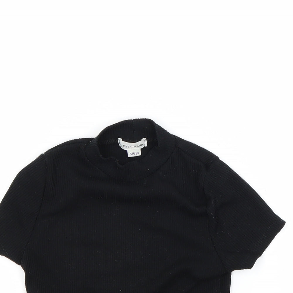 River Island Girls Black   Pullover Jumper Size 5-6 Years