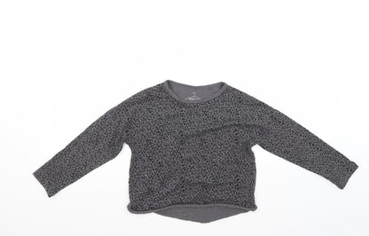 NEXT Girls Grey Animal Print  Pullover Jumper Size 7-8 Years