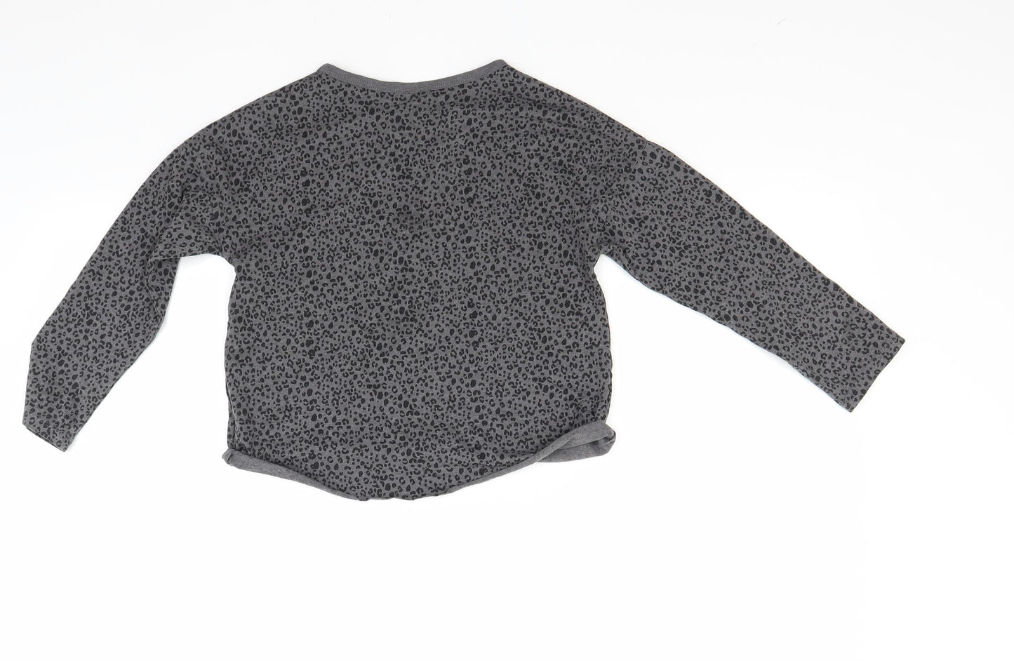 NEXT Girls Grey Animal Print  Pullover Jumper Size 7-8 Years