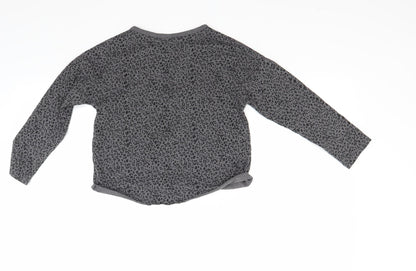 NEXT Girls Grey Animal Print  Pullover Jumper Size 7-8 Years