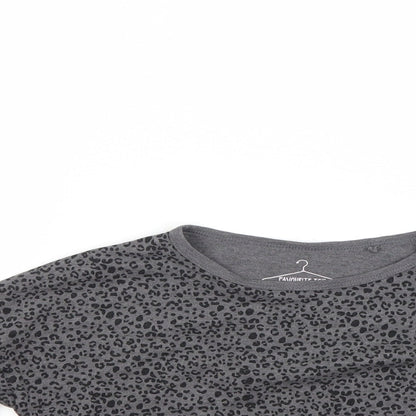 NEXT Girls Grey Animal Print  Pullover Jumper Size 7-8 Years