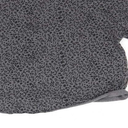 NEXT Girls Grey Animal Print  Pullover Jumper Size 7-8 Years