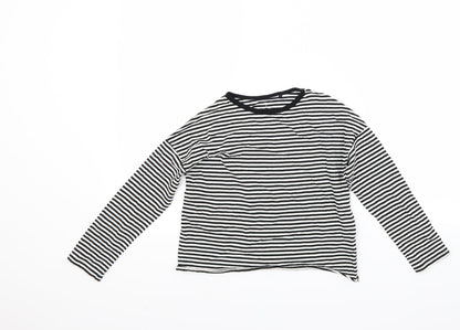 Next Girls White Striped  Pullover Sweatshirt Size 7-8 Years