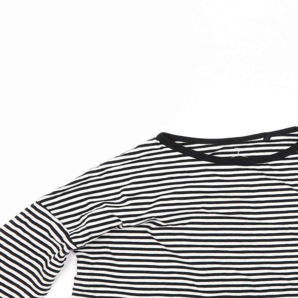 Next Girls White Striped  Pullover Sweatshirt Size 7-8 Years