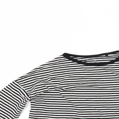 Next Girls White Striped  Pullover Sweatshirt Size 7-8 Years