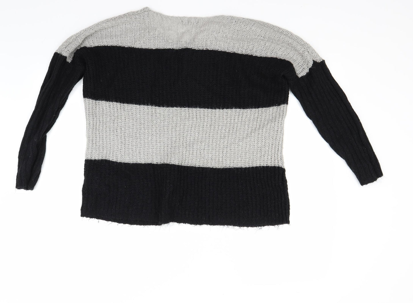 Brave Soul Womens Grey Striped  Pullover Jumper Size 10