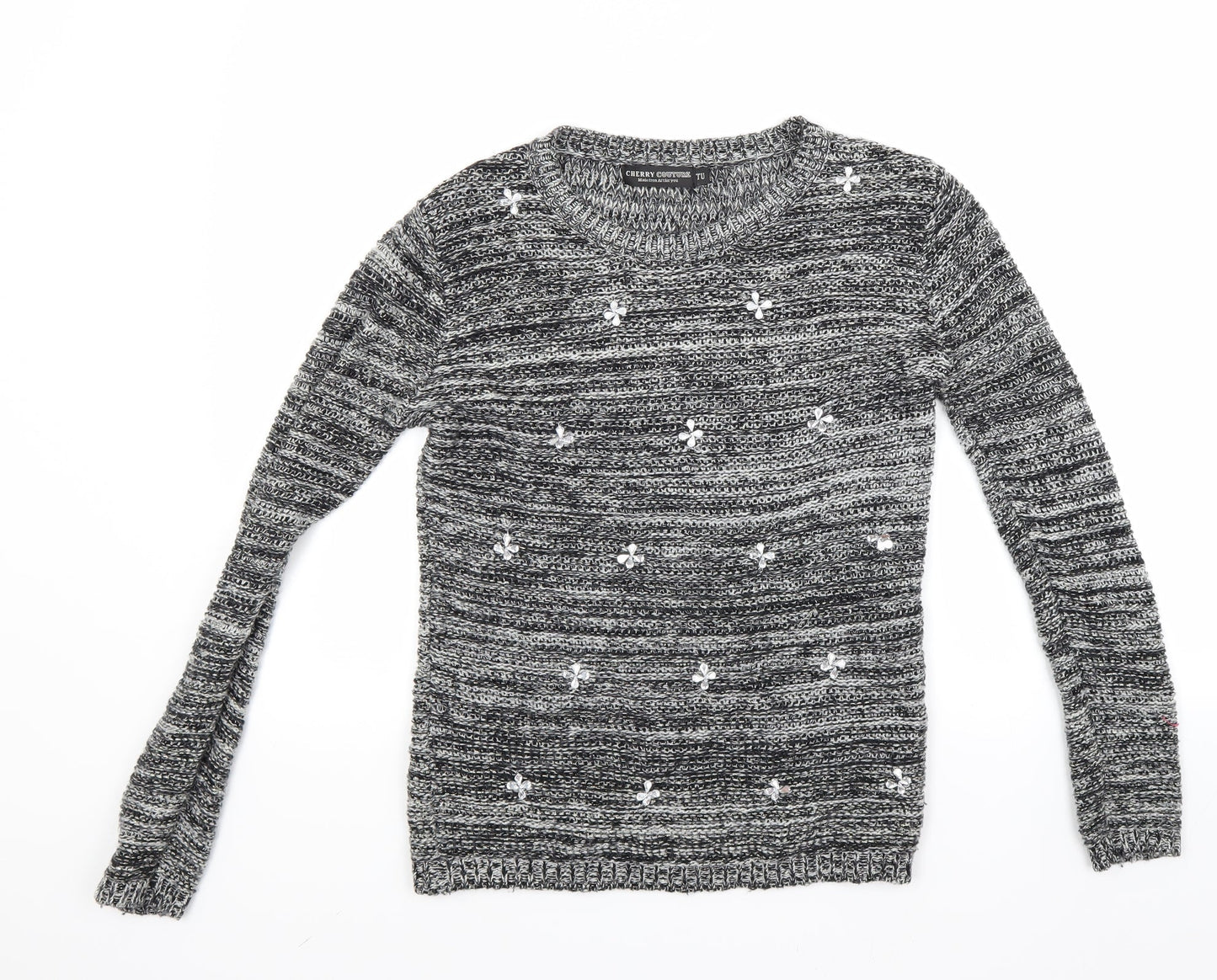 Cherry Couture Womens Grey   Pullover Jumper Size S