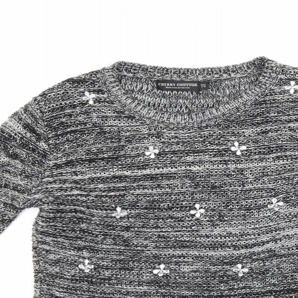 Cherry Couture Womens Grey   Pullover Jumper Size S