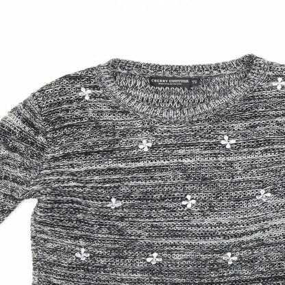 Cherry Couture Womens Grey   Pullover Jumper Size S