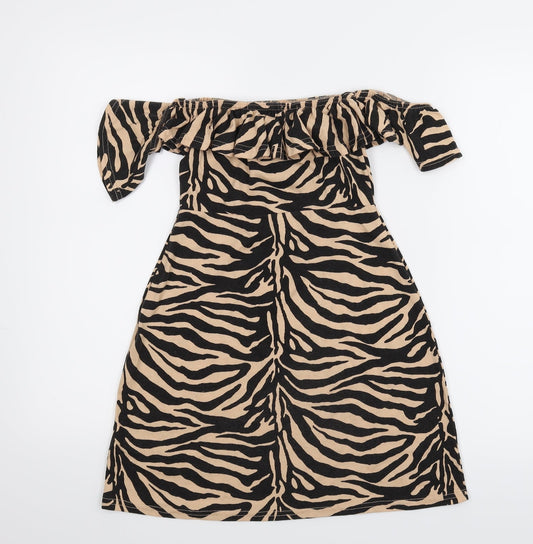 Misguided Womens Multicoloured Animal Print  A-Line  Size 6