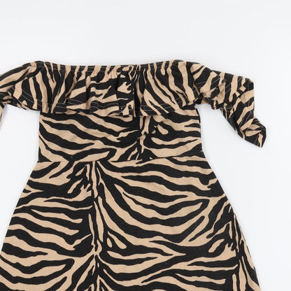 Misguided Womens Multicoloured Animal Print  A-Line  Size 6