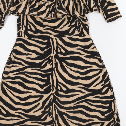 Misguided Womens Multicoloured Animal Print  A-Line  Size 6
