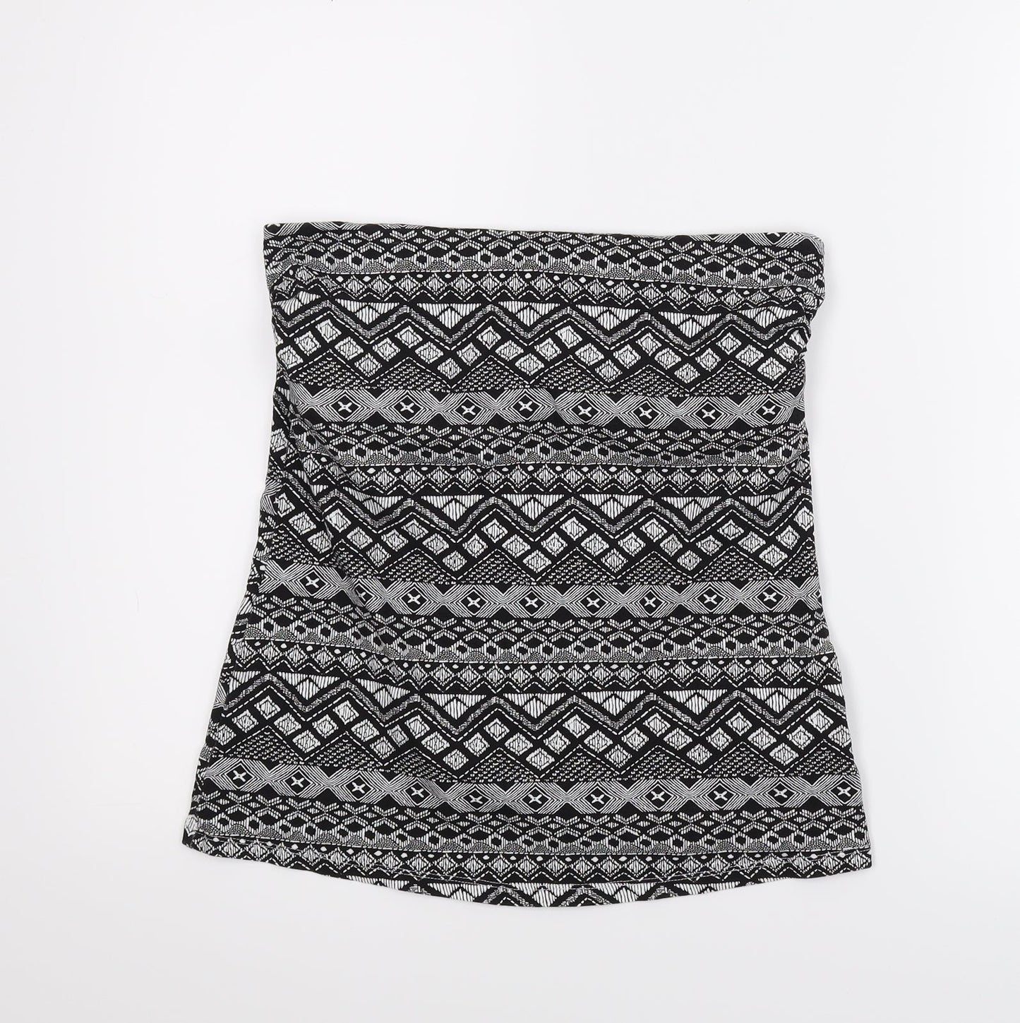 Papaya Womens Grey Geometric  Cropped Blouse Size 12