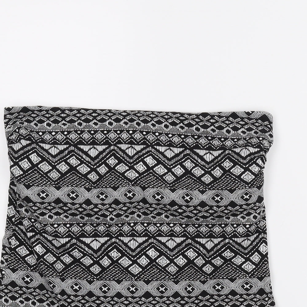 Papaya Womens Grey Geometric  Cropped Blouse Size 12