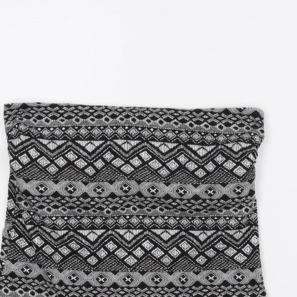 Papaya Womens Grey Geometric  Cropped Blouse Size 12