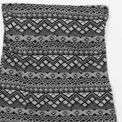 Papaya Womens Grey Geometric  Cropped Blouse Size 12