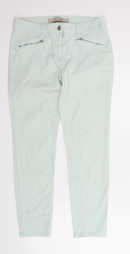 Womens UK Size 10 NEXT Regular Fit Chino Green Trousers