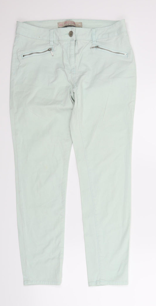 NEXT Womens Green   Chino Trousers Size 10 L26 in