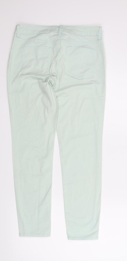 Womens UK Size 10 NEXT Regular Fit Chino Green Trousers