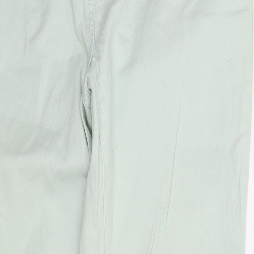 Womens UK Size 10 NEXT Regular Fit Chino Green Trousers