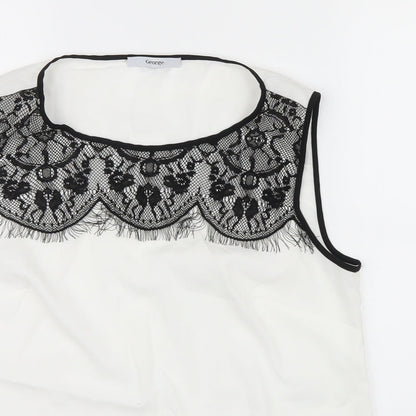 Womens UK Size 10 George White Basic Blouse