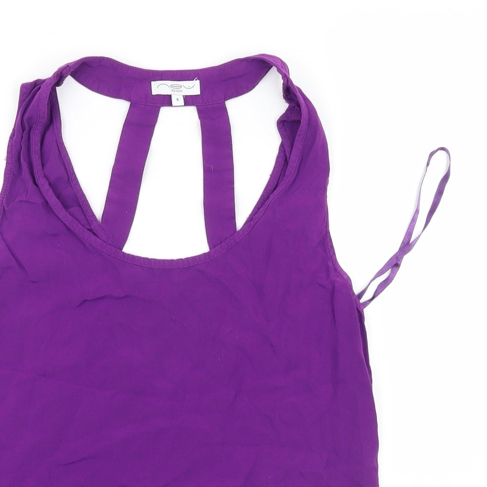Womens UK Size 8 New Look Purple Basic Tank