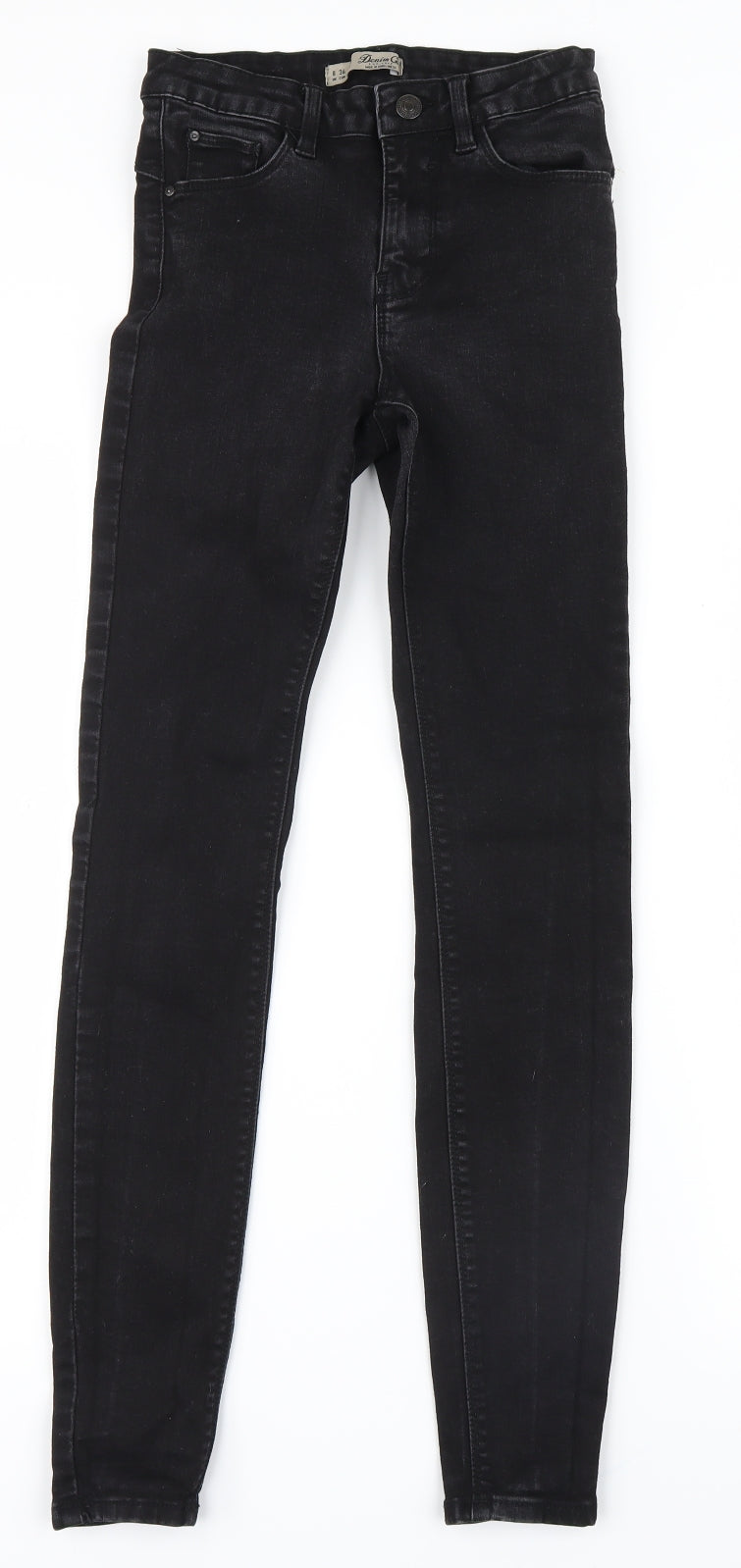 Denim Co. Womens Black  Denim Straight Jeans Size 8 L28 in