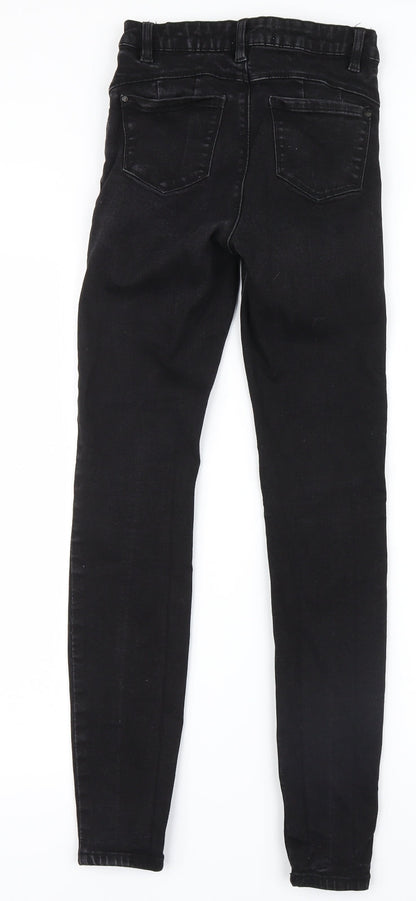 Denim Co. Womens Black  Denim Straight Jeans Size 8 L28 in