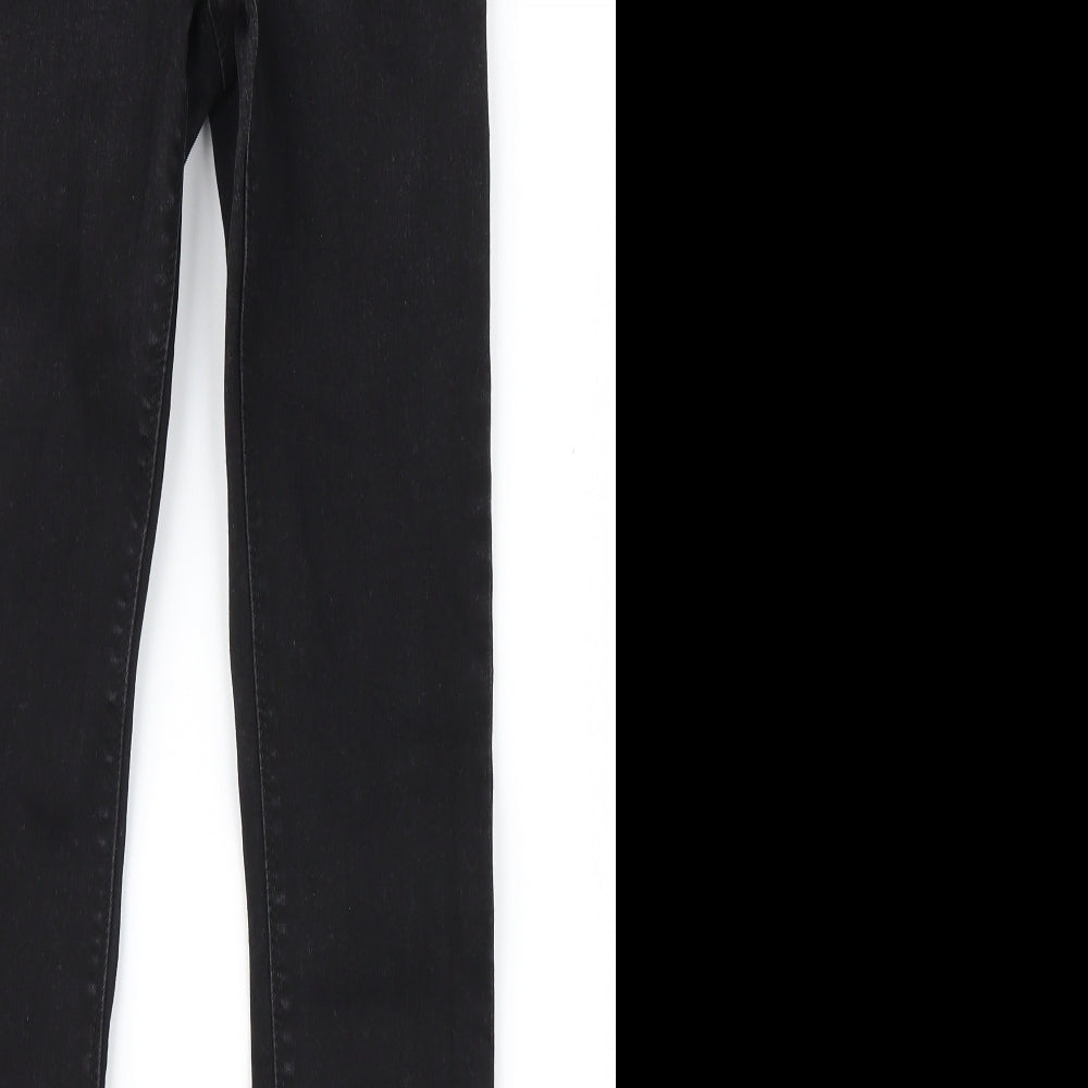 Denim Co. Womens Black  Denim Straight Jeans Size 8 L28 in