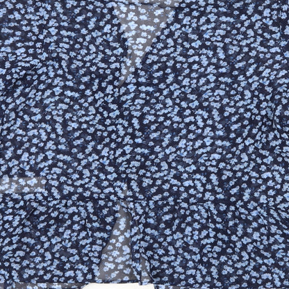 Next Girls Blue Floral  Basic Blouse Size 13 Years