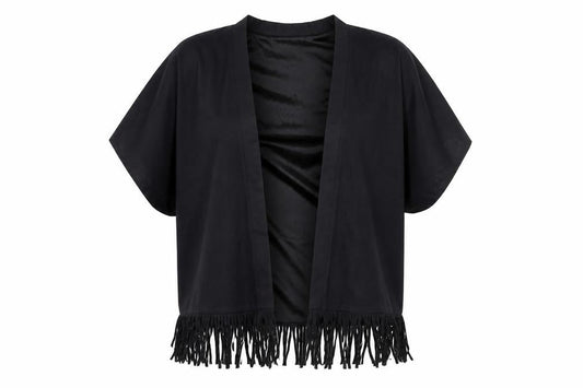 Womens UK Size S Cherry Couture Black Kimono Blouse