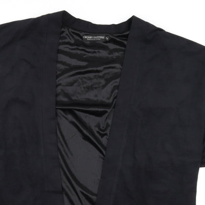 Womens UK Size S Cherry Couture Black Kimono Blouse
