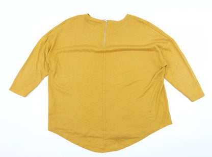 Primark Womens Yellow  Knit Pullover Jumper Size 12