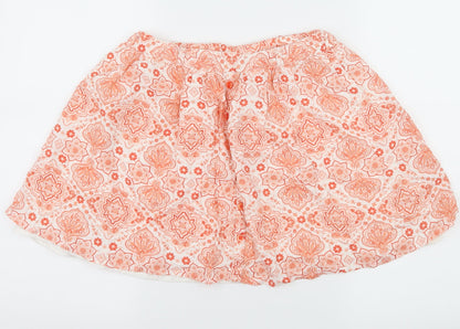 F&F Girls White Geometric  Flare Skirt Size 11-12 Years