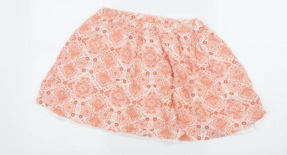 F&F Girls White Geometric  Flare Skirt Size 11-12 Years