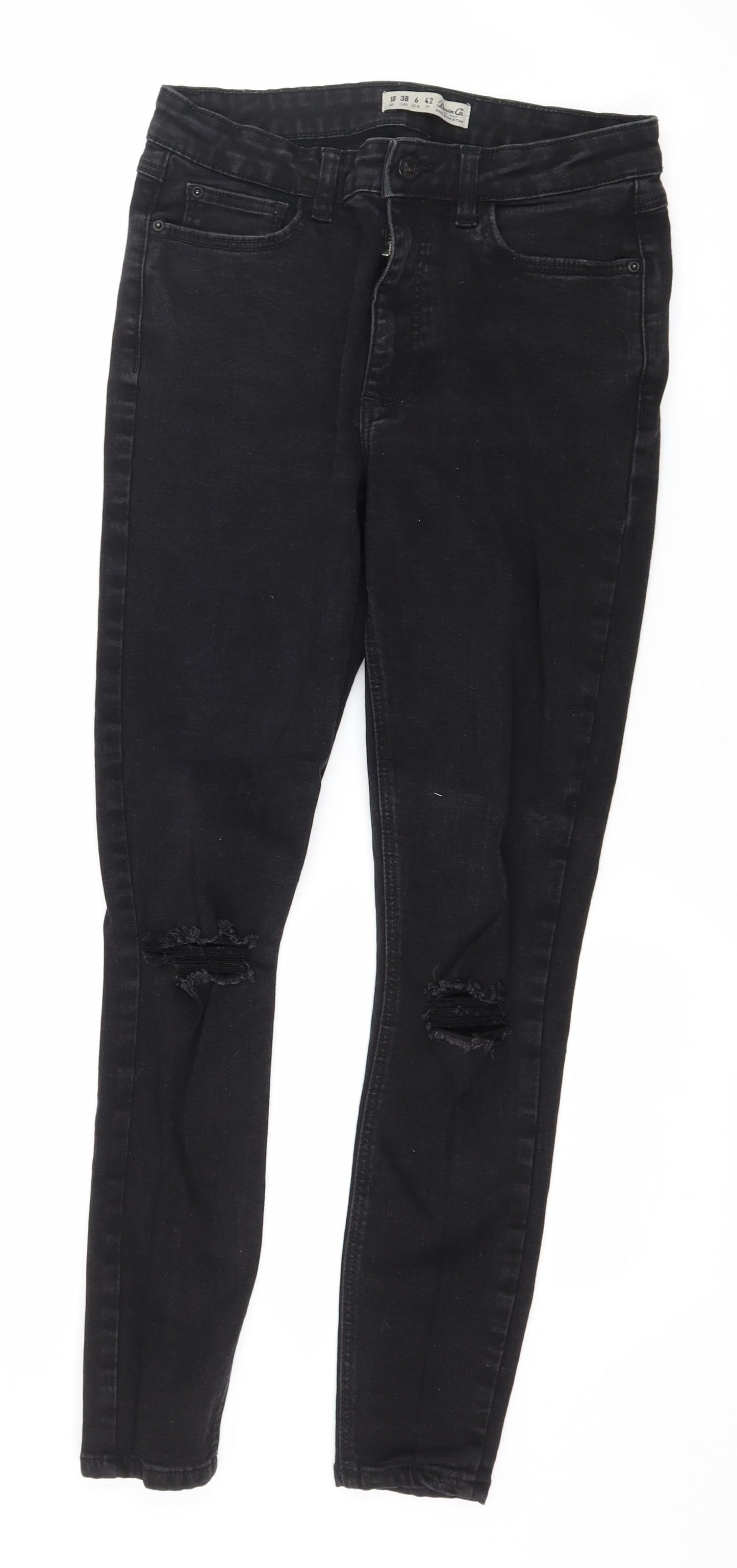 Denim & Co. Womens Black  Denim Skinny Jeans Size 10 L27 in